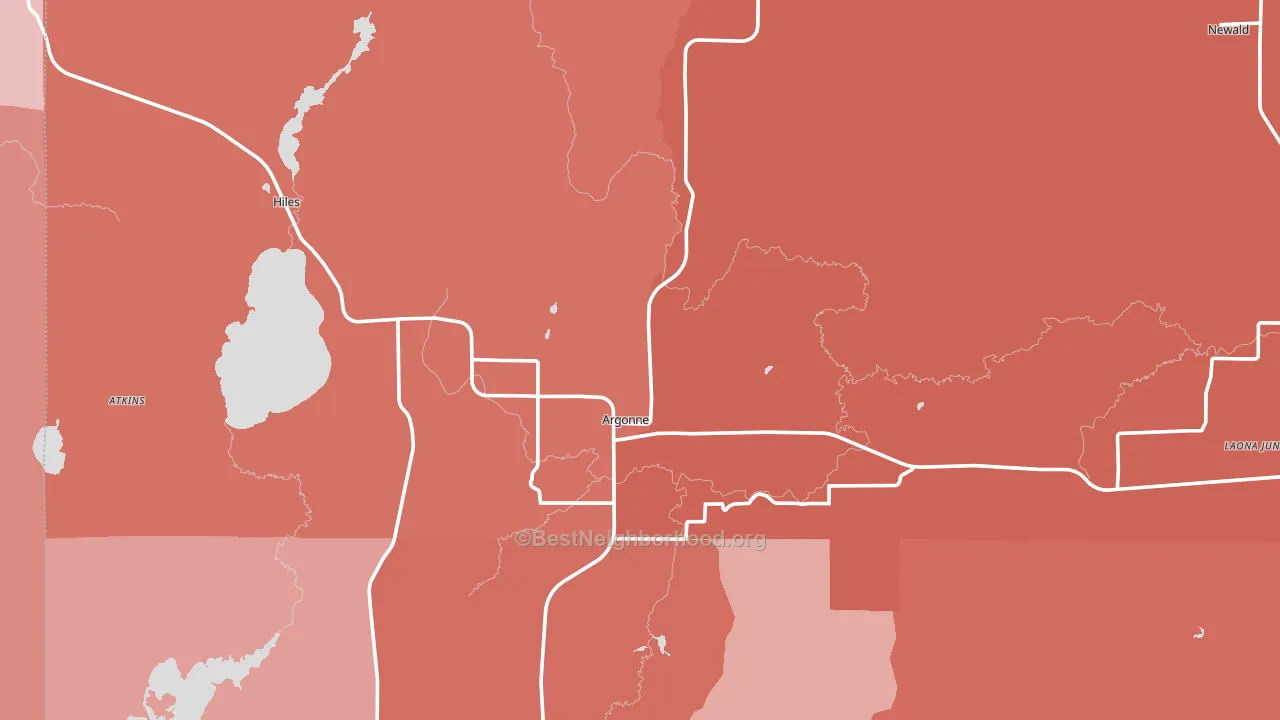 54511, WI block-group political-lean map