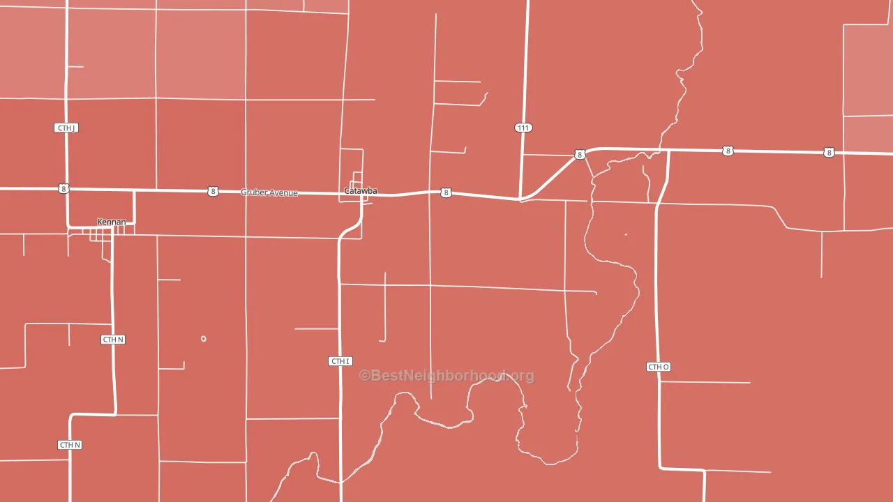 54515, WI block-group political-lean map