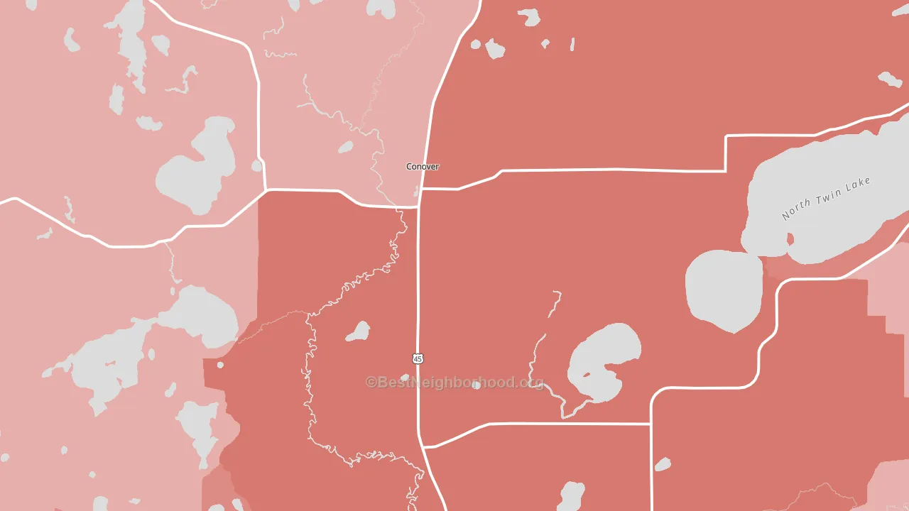 54519, WI block-group political-lean map