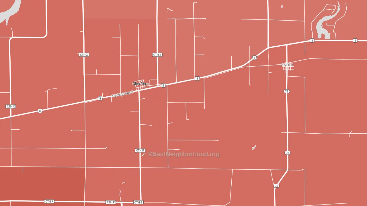 54526, WI block-group political-lean map