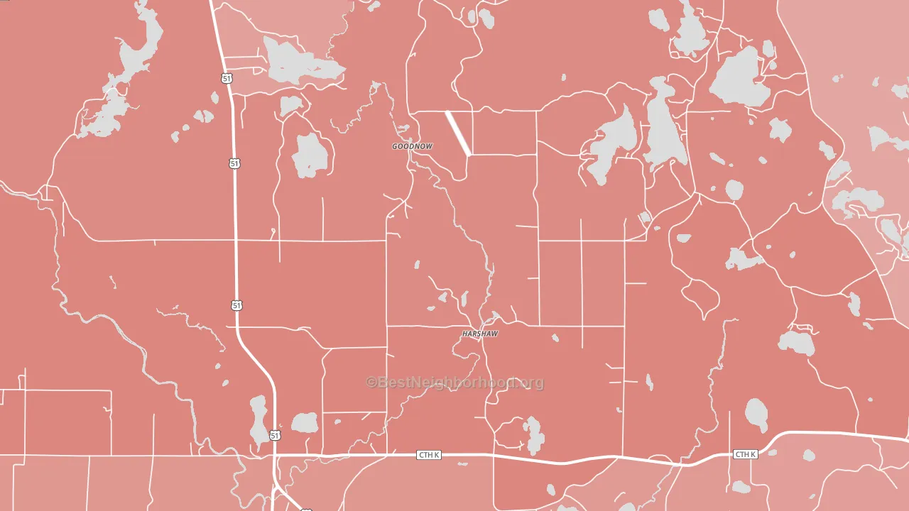 54529, WI block-group political-lean map