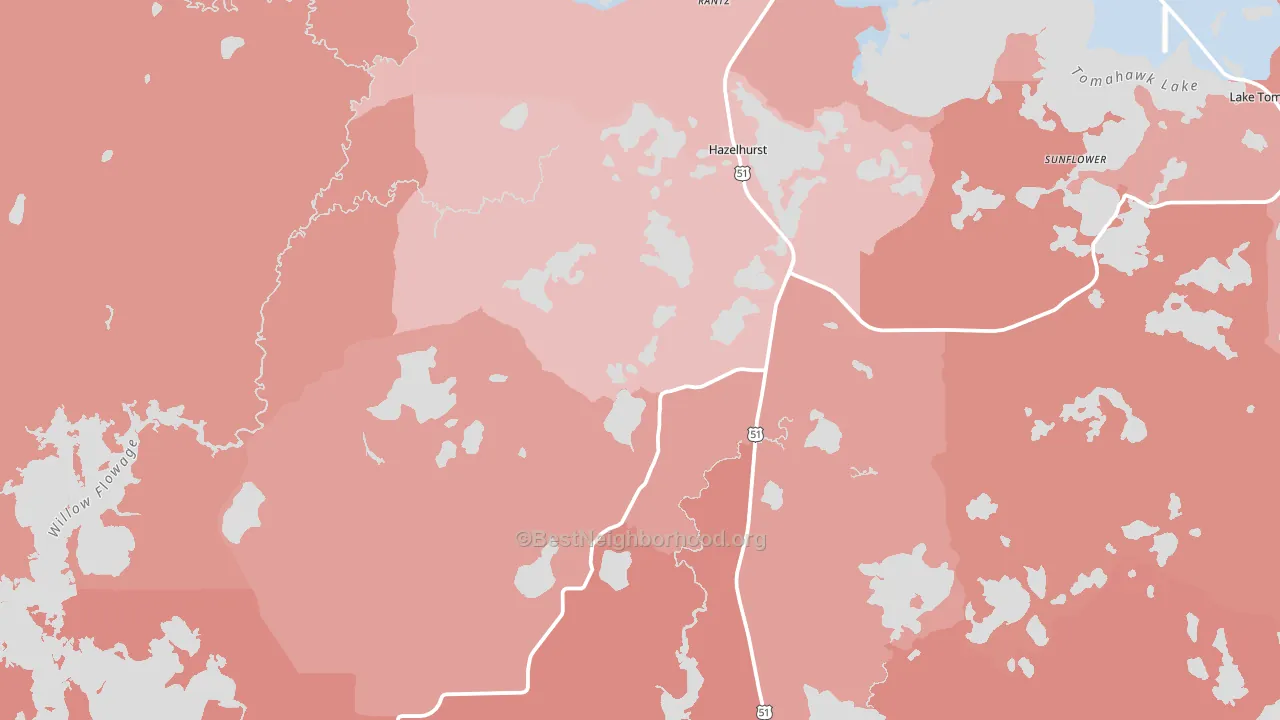 54531, WI block-group political-lean map