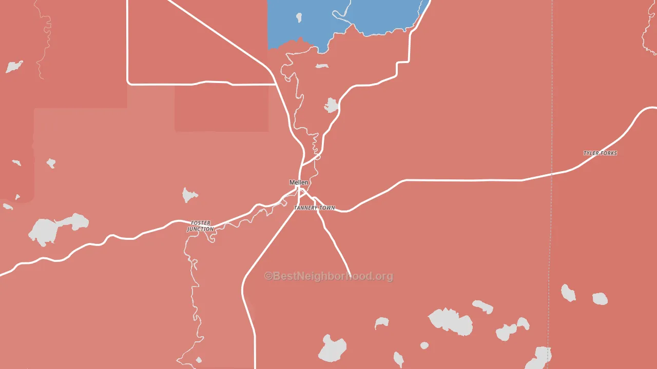 54546, WI block-group political-lean map