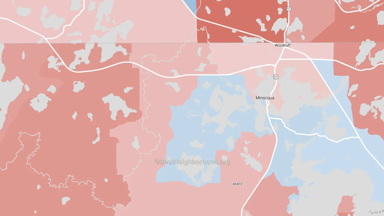 54548, WI block-group political-lean map