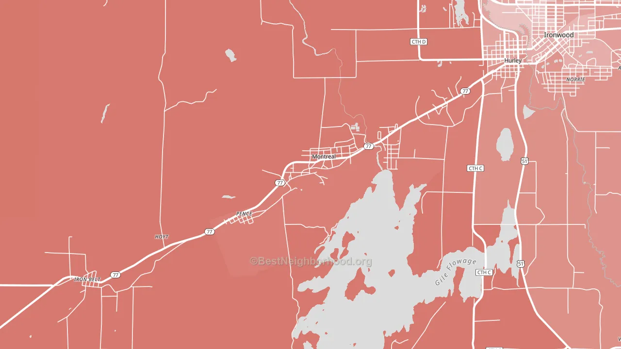 54550, WI block-group political-lean map