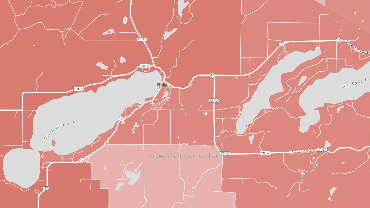 54554, WI block-group political-lean map