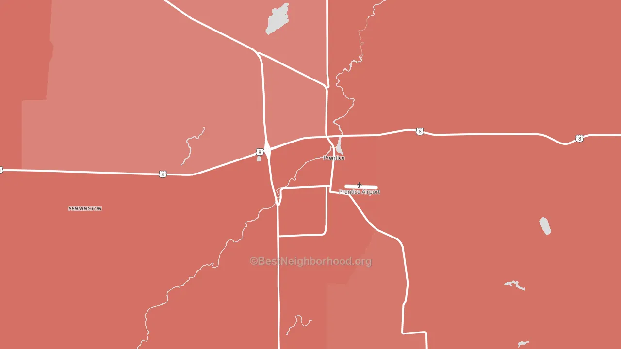 54556, WI block-group political-lean map