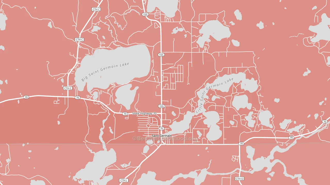 54558, WI block-group political-lean map