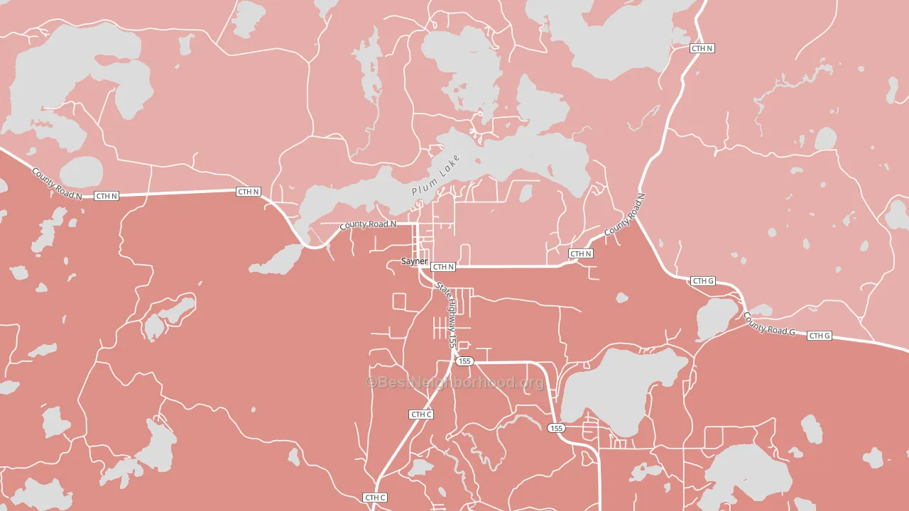 54560, WI block-group political-lean map