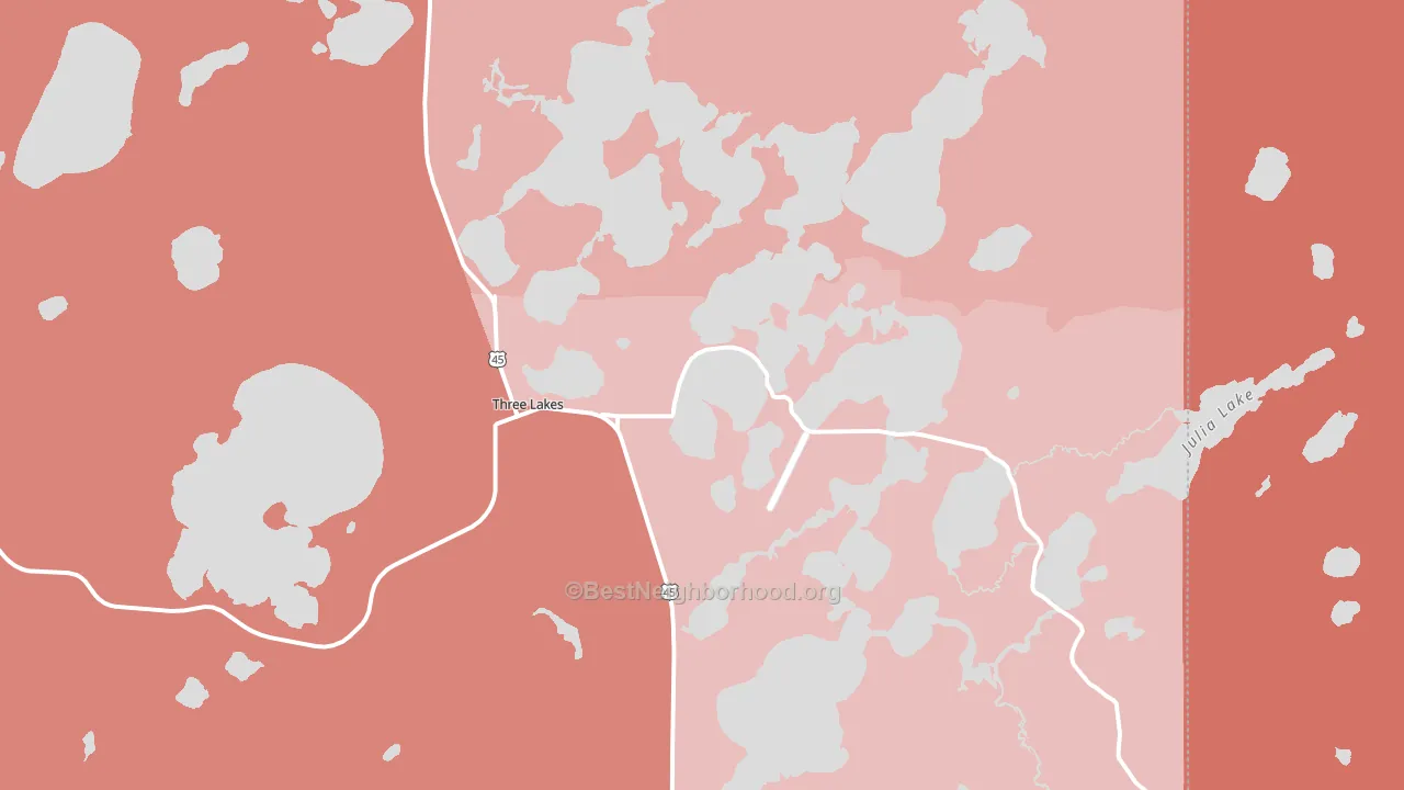 54562, WI block-group political-lean map