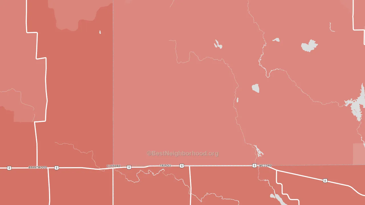 54564, WI block-group political-lean map