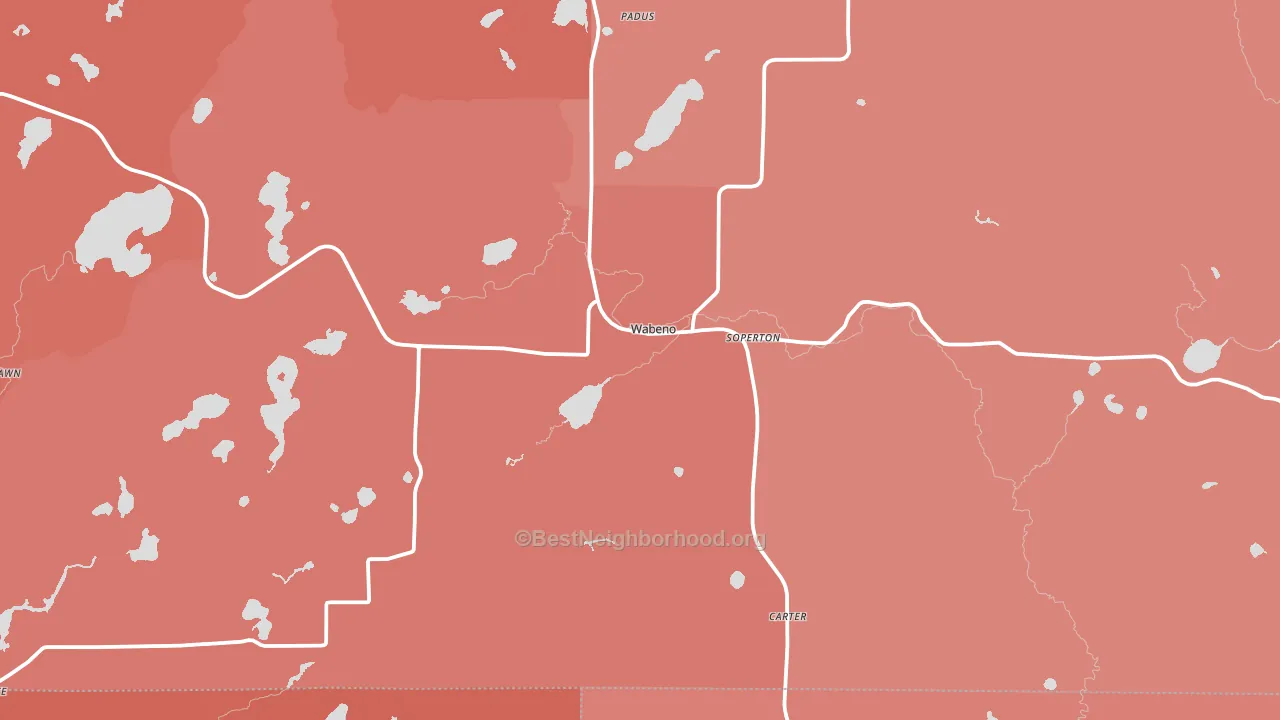 54566, WI block-group political-lean map