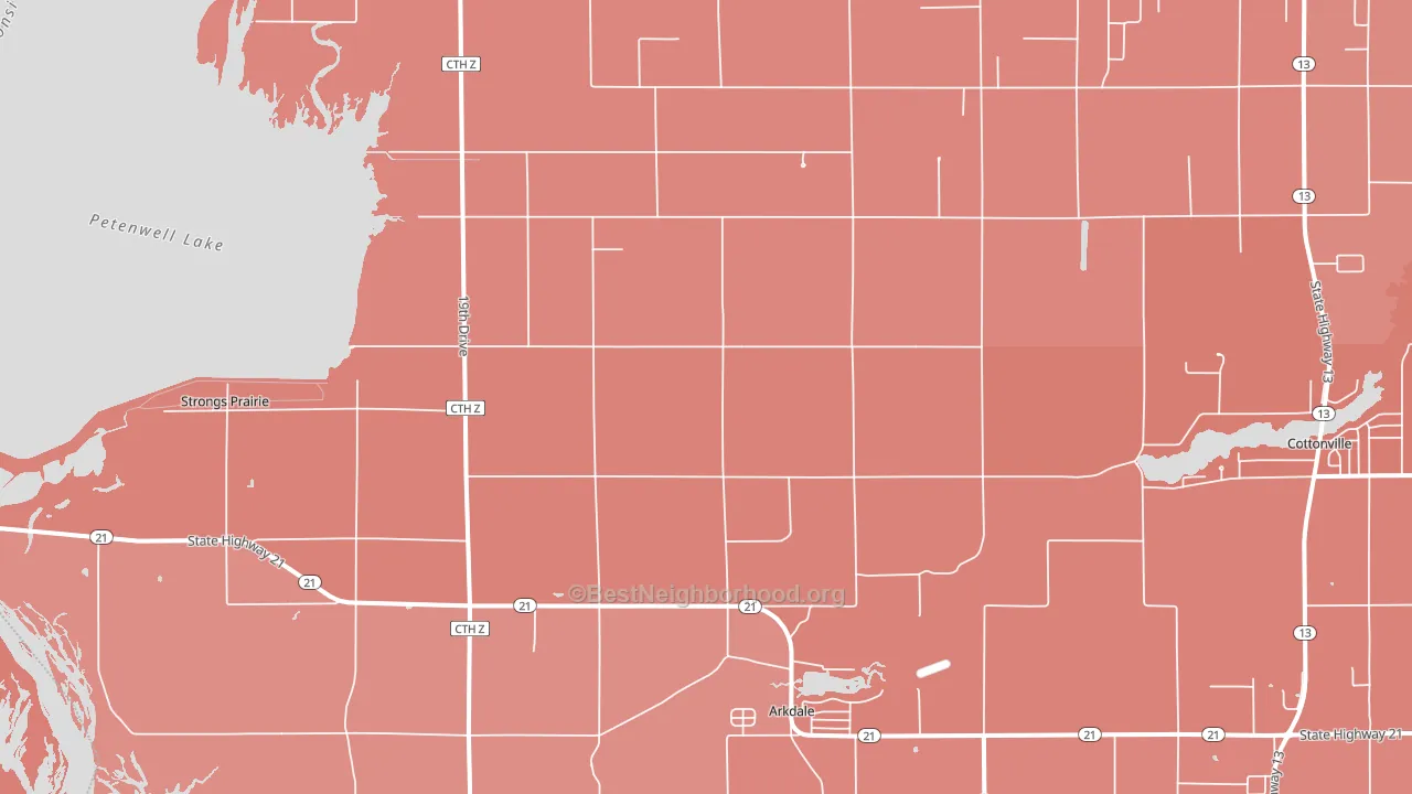 54613, WI block-group political-lean map