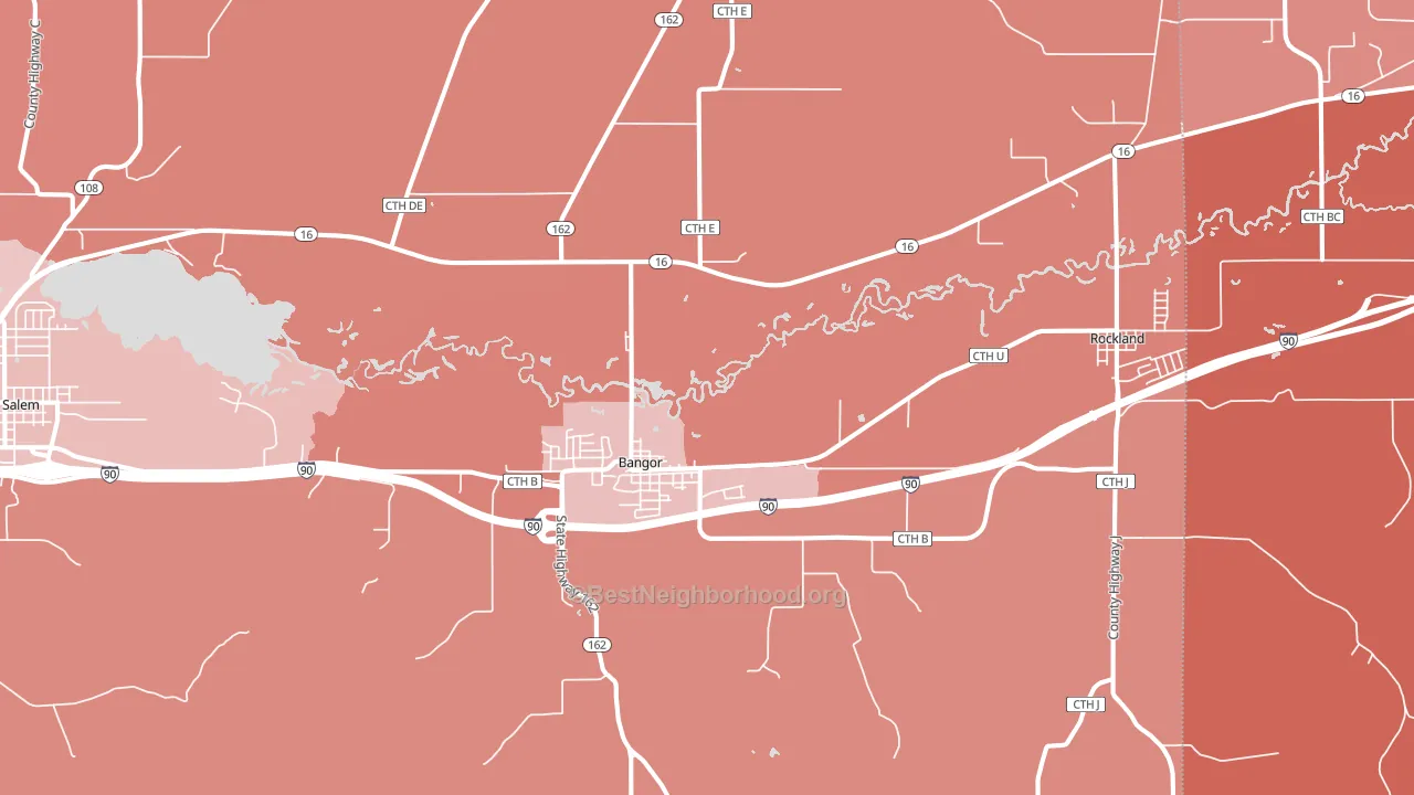 54614, WI block-group political-lean map