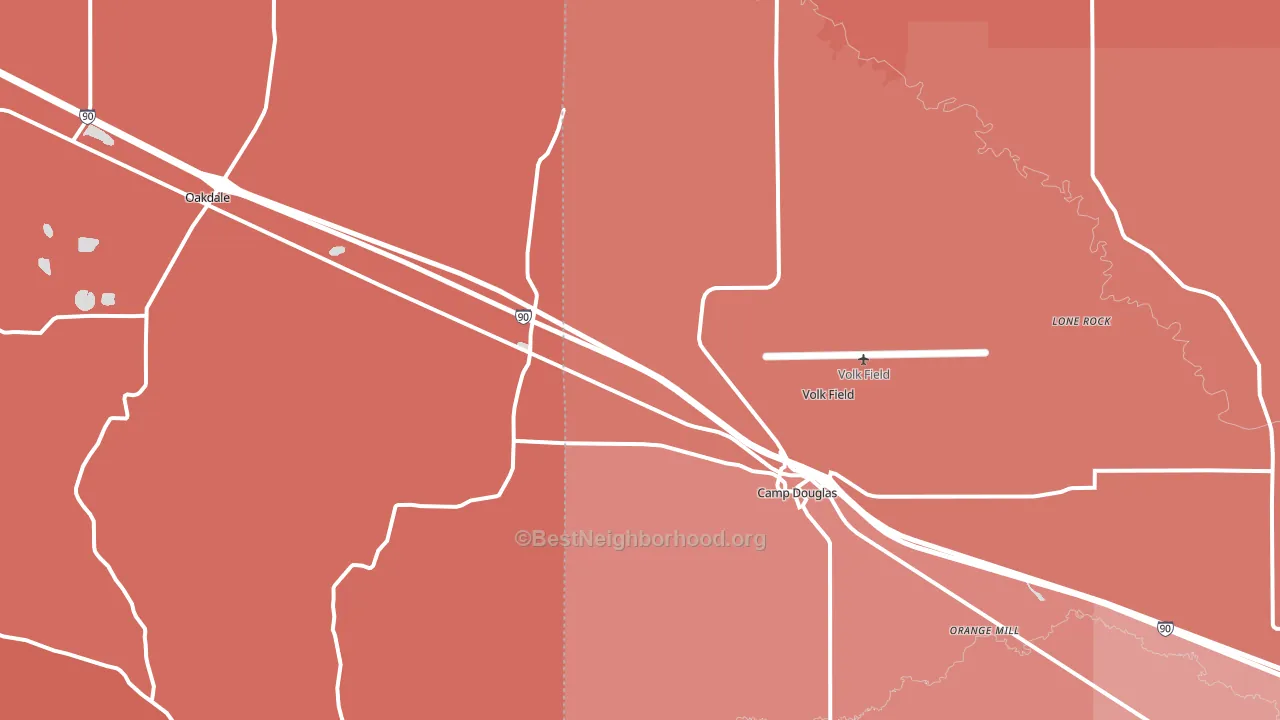 54618, WI block-group political-lean map