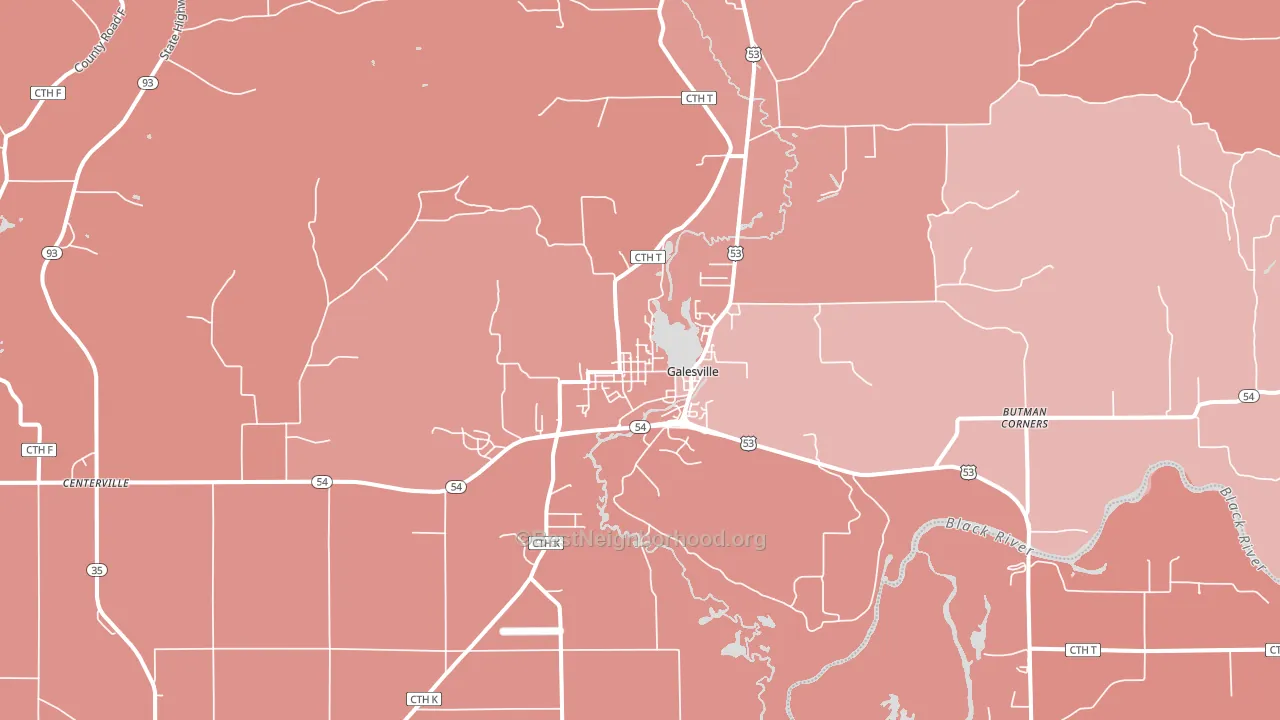 54630, WI block-group political-lean map