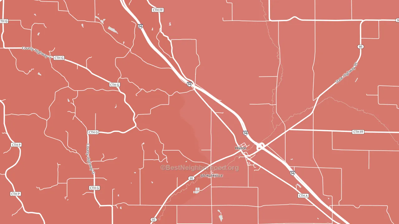 54635, WI block-group political-lean map