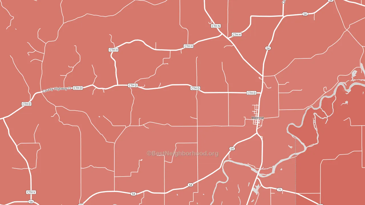 54642, WI block-group political-lean map