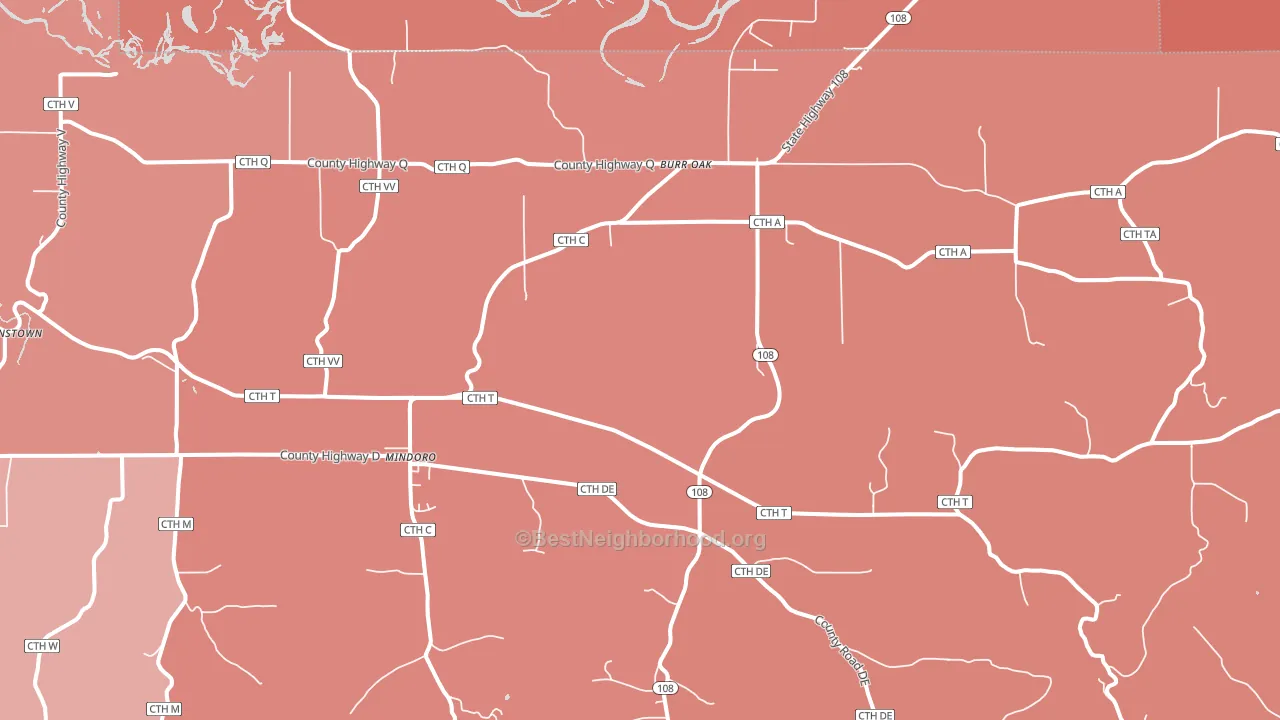 54644, WI block-group political-lean map