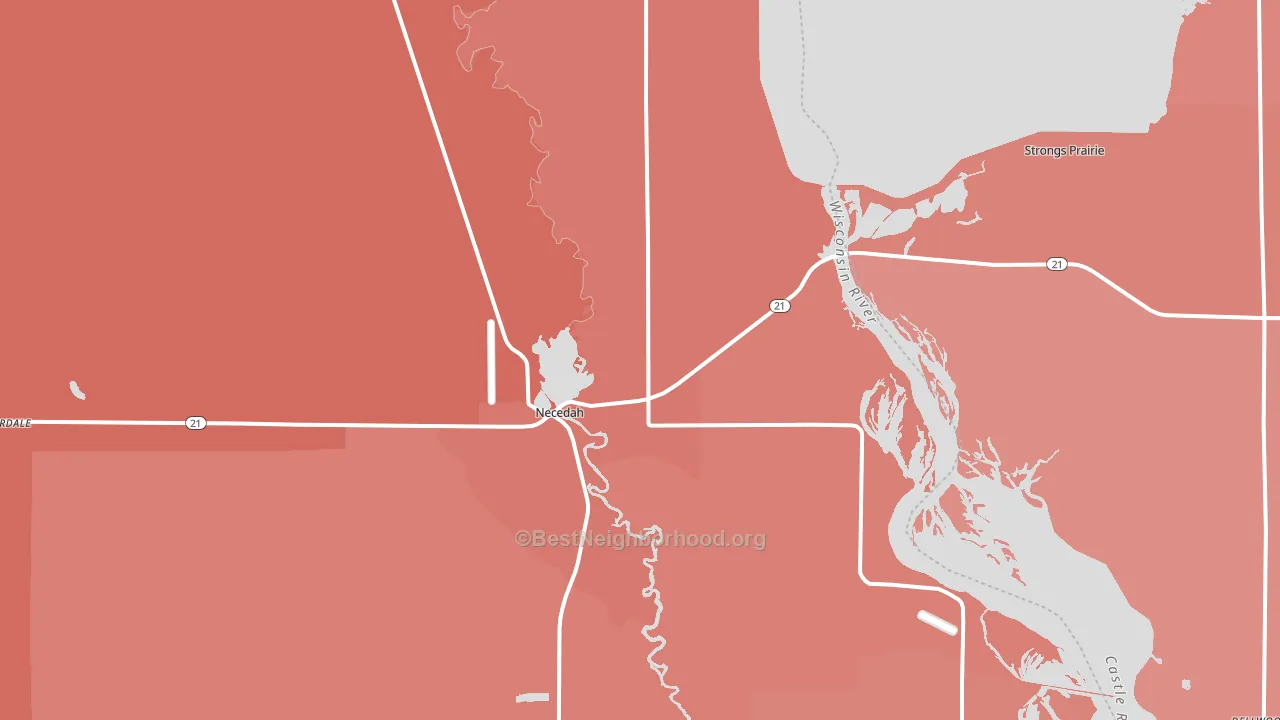 54646, WI block-group political-lean map