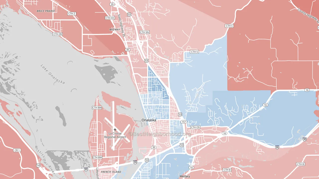 54650, WI block-group political-lean map