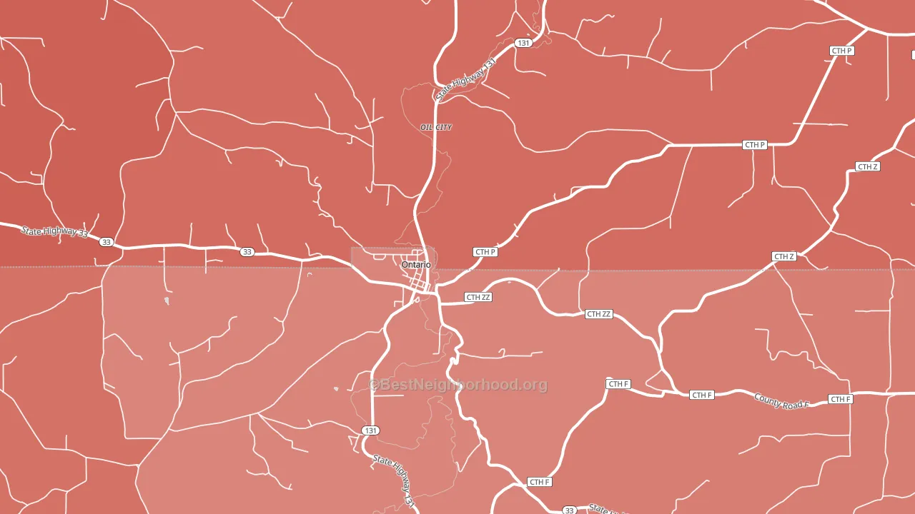 54651, WI block-group political-lean map