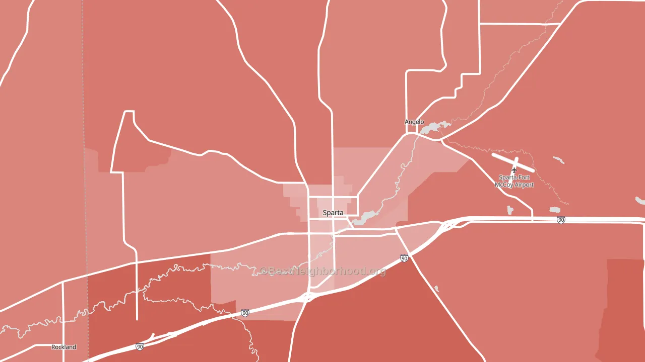 54656, WI block-group political-lean map