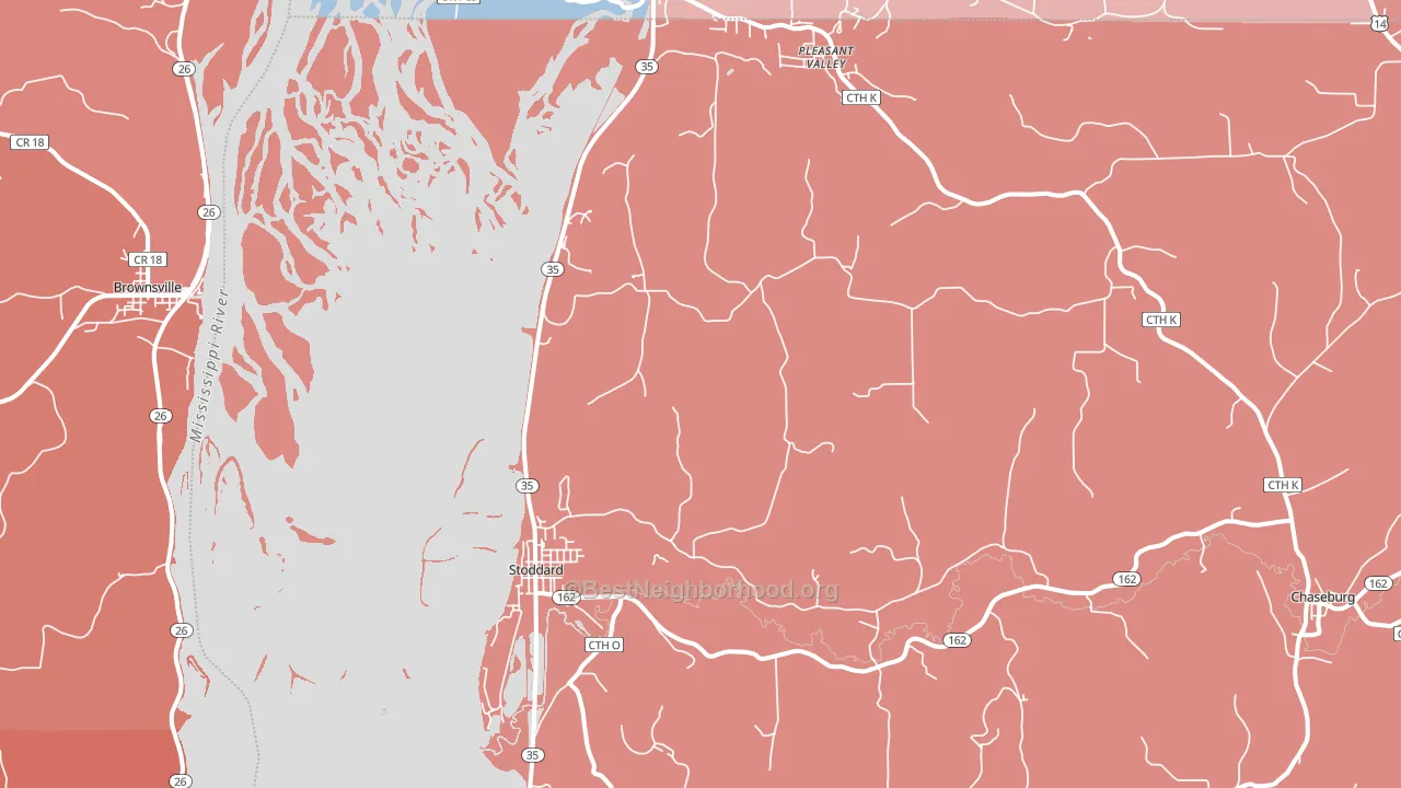 54658, WI block-group political-lean map