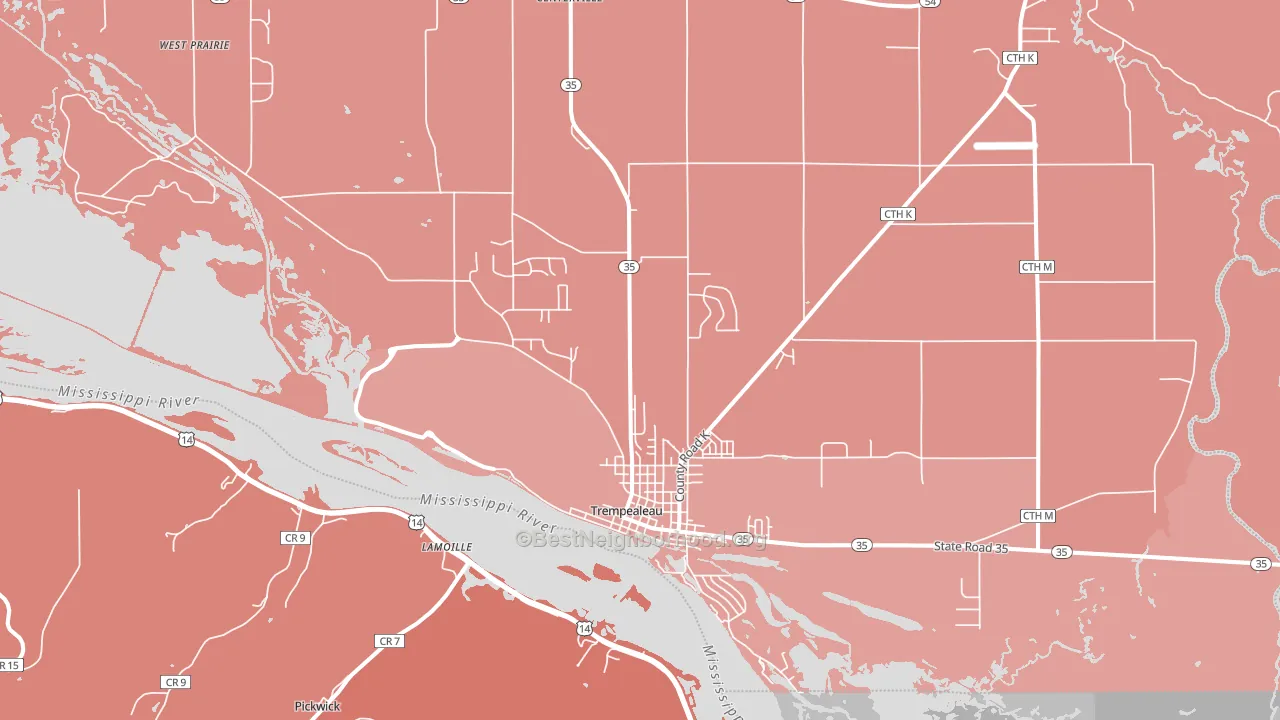 54661, WI block-group political-lean map