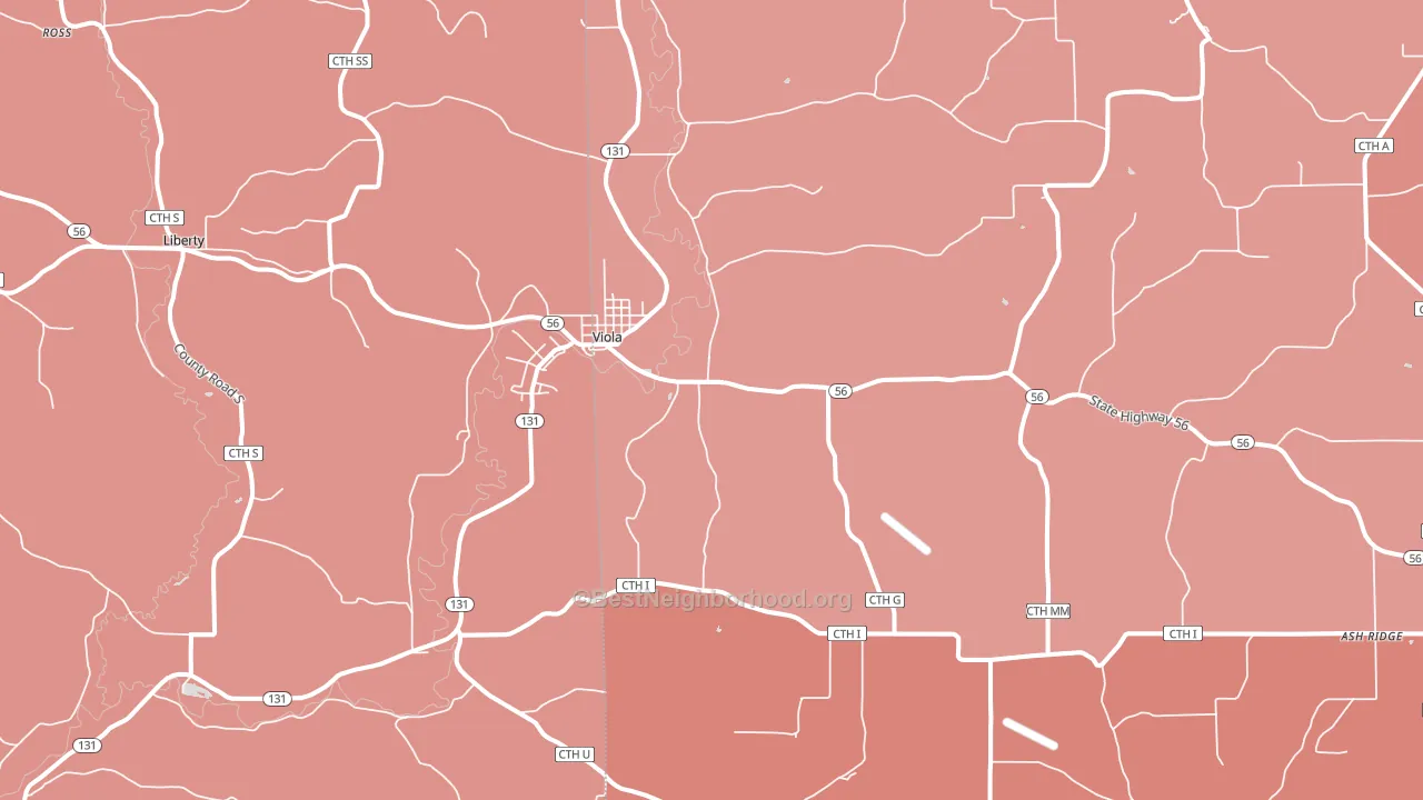 54664, WI block-group political-lean map