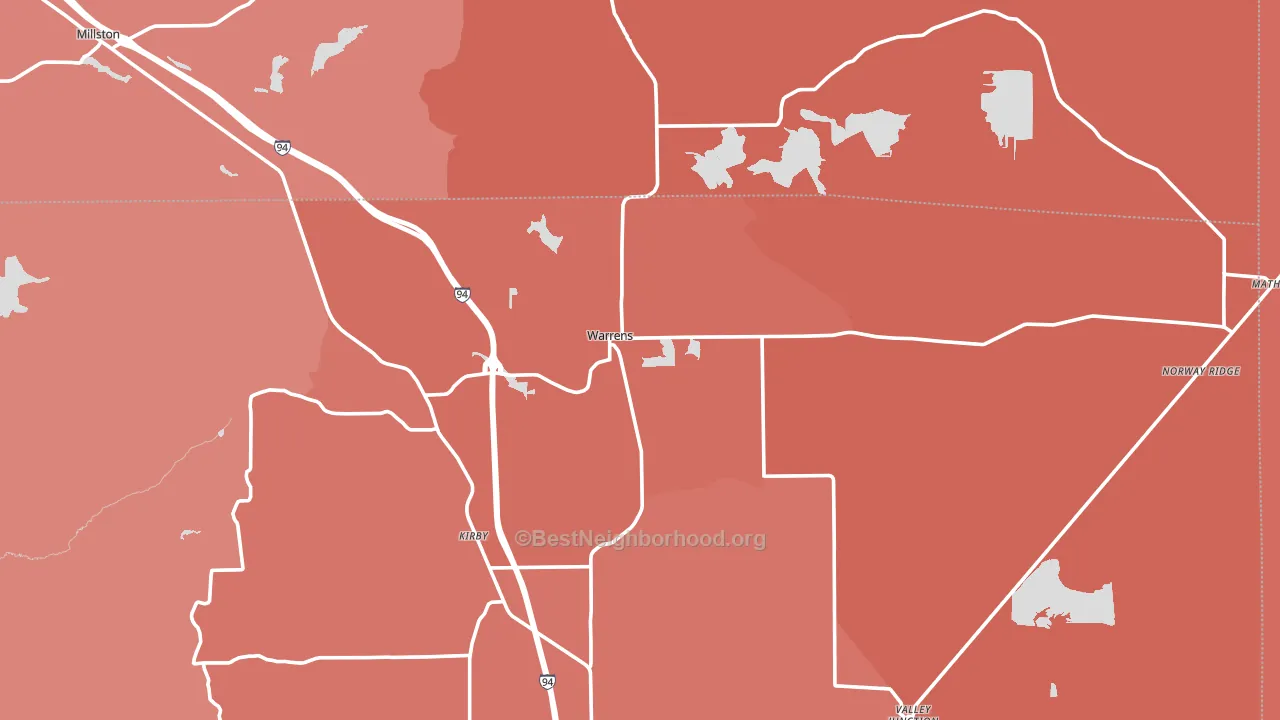 54666, WI block-group political-lean map