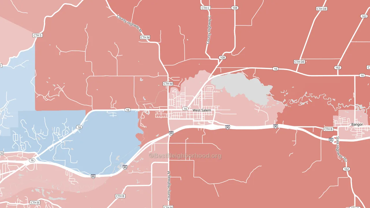 54669, WI block-group political-lean map