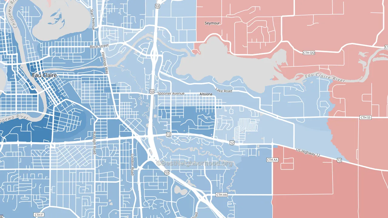 54720, WI block-group political-lean map