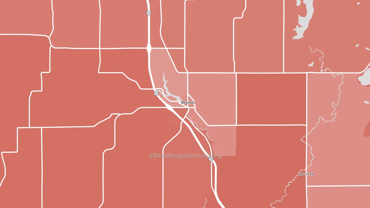 54724, WI block-group political-lean map