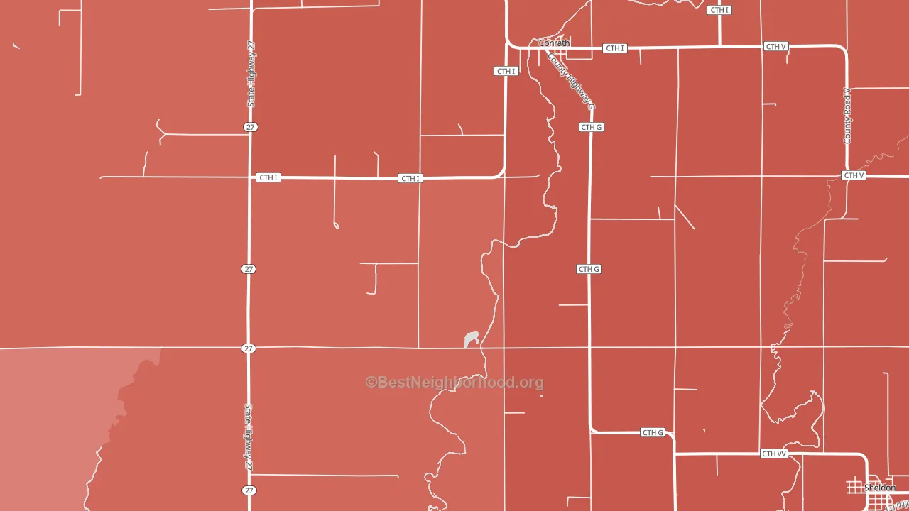 54731, WI block-group political-lean map