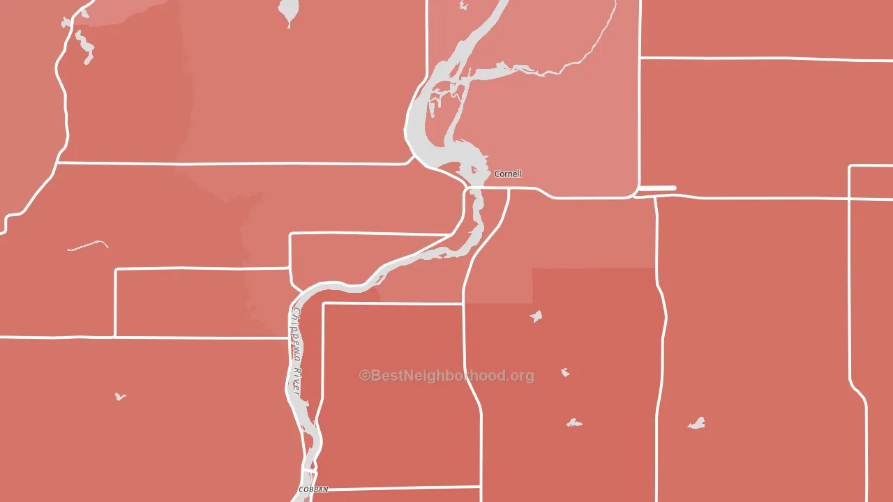 54732, WI block-group political-lean map