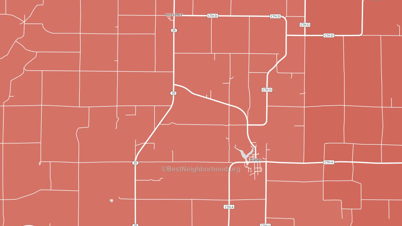 54733, WI block-group political-lean map