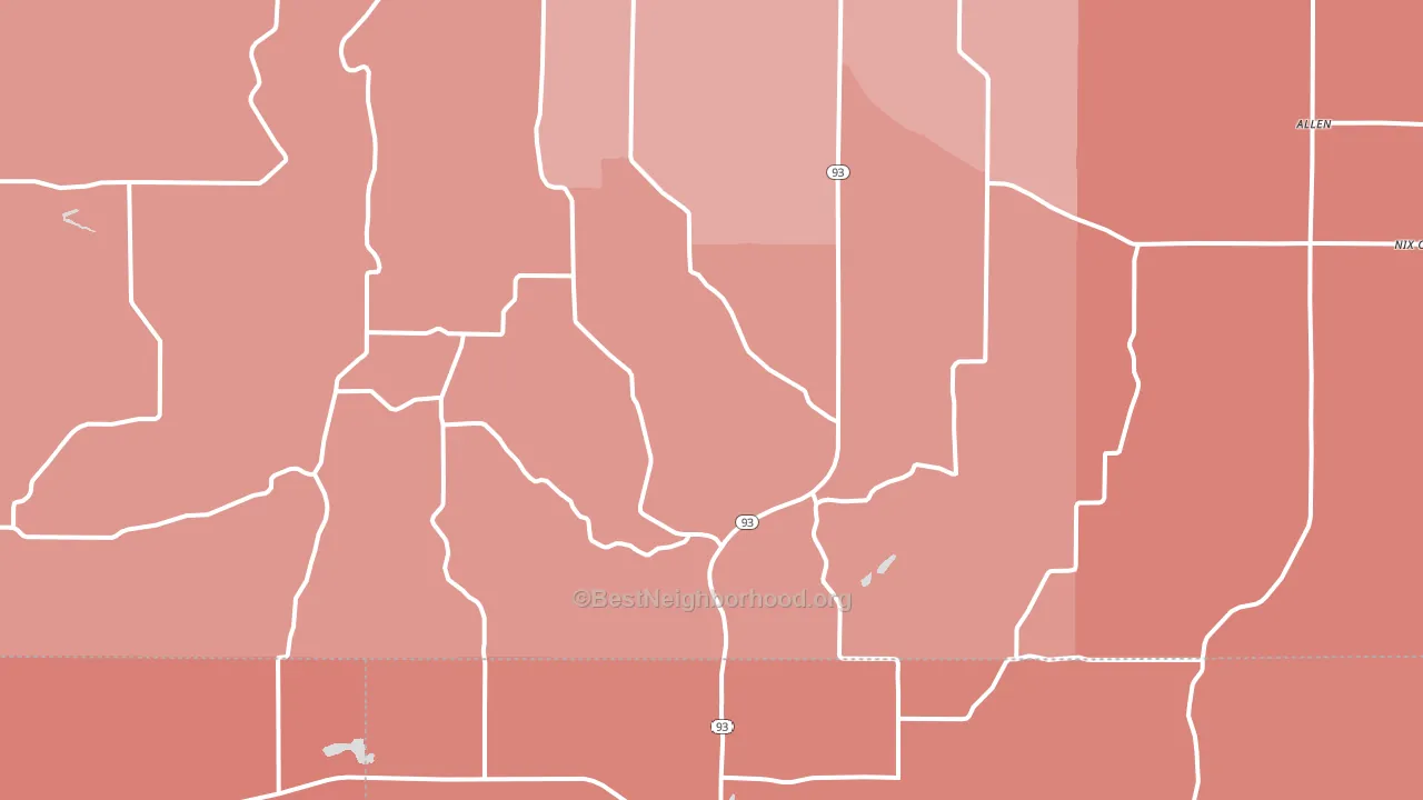 54738, WI block-group political-lean map
