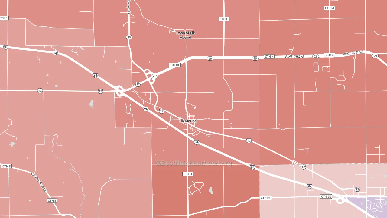 54739, WI block-group political-lean map