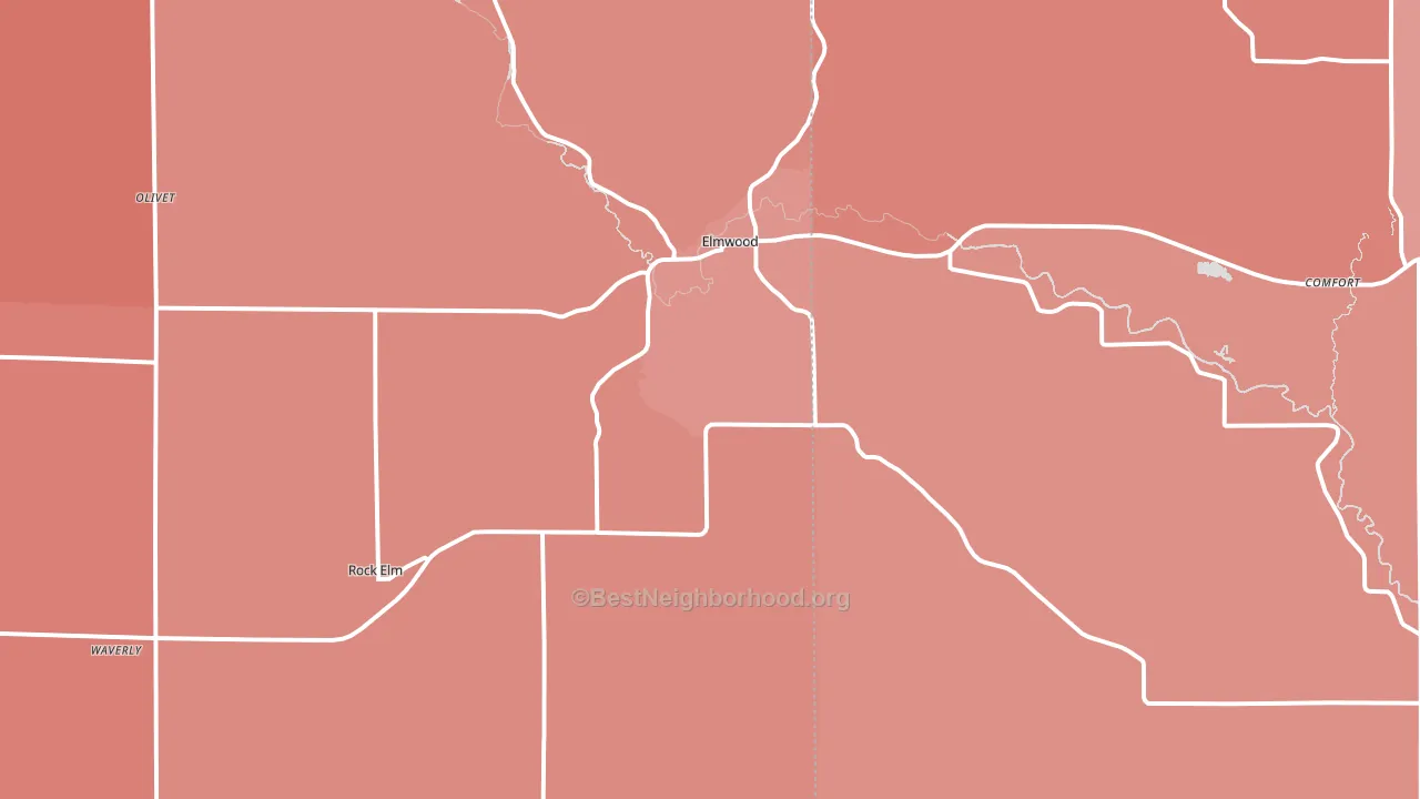 54740, WI block-group political-lean map