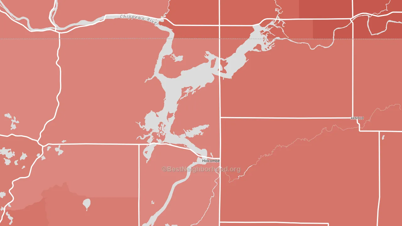 54745, WI block-group political-lean map