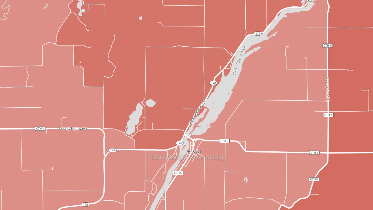 54748, WI block-group political-lean map