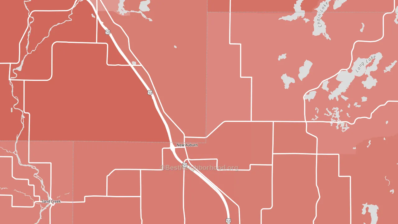 54757, WI block-group political-lean map