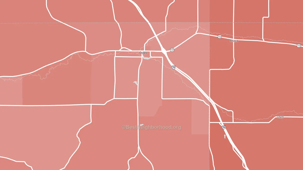 54758, WI block-group political-lean map