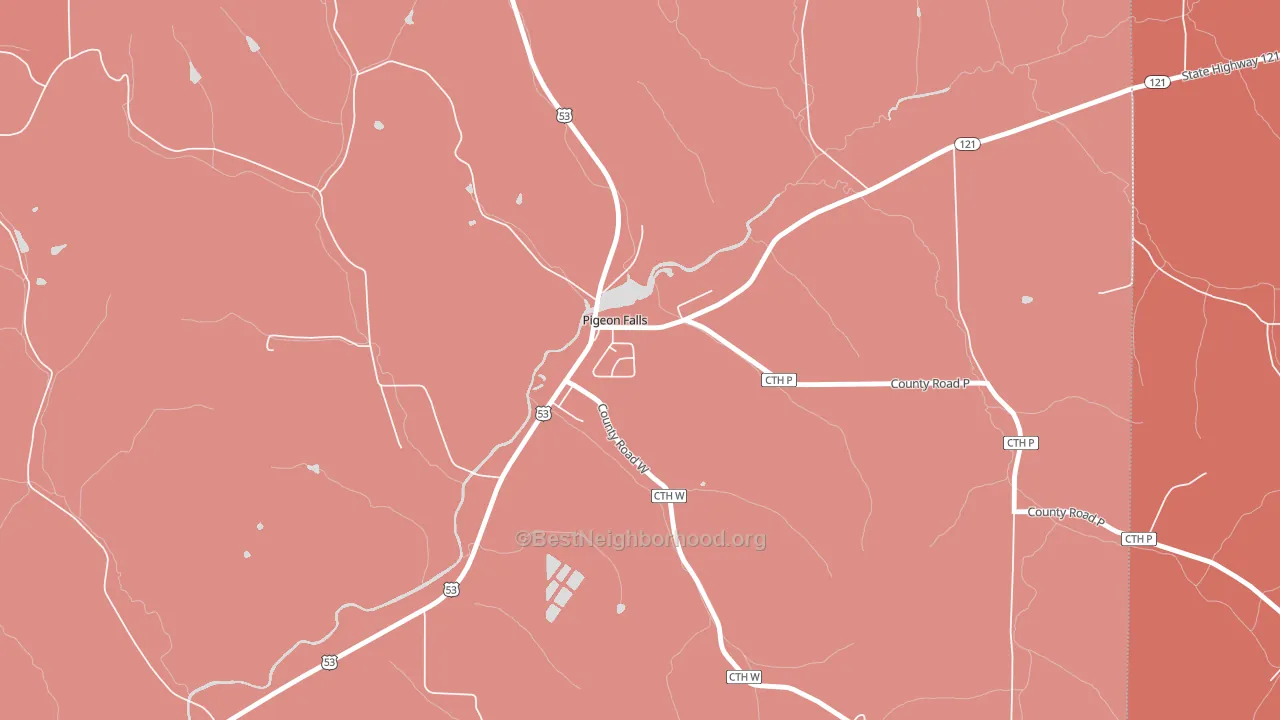 54760, WI block-group political-lean map