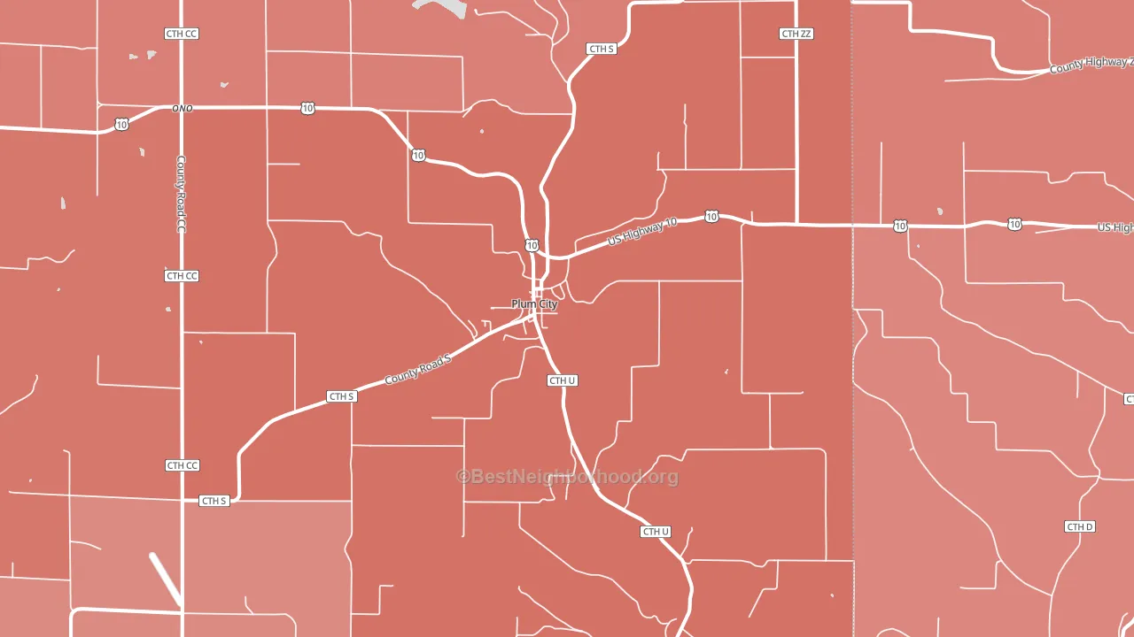 54761, WI block-group political-lean map