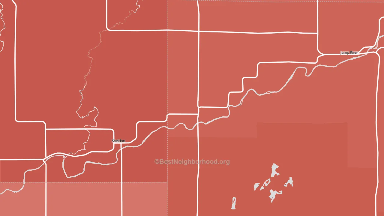 54766, WI block-group political-lean map