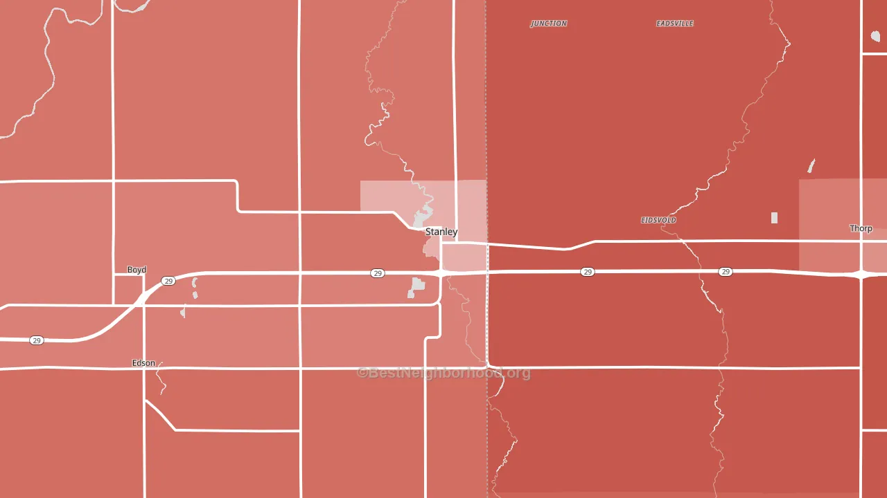 54768, WI block-group political-lean map