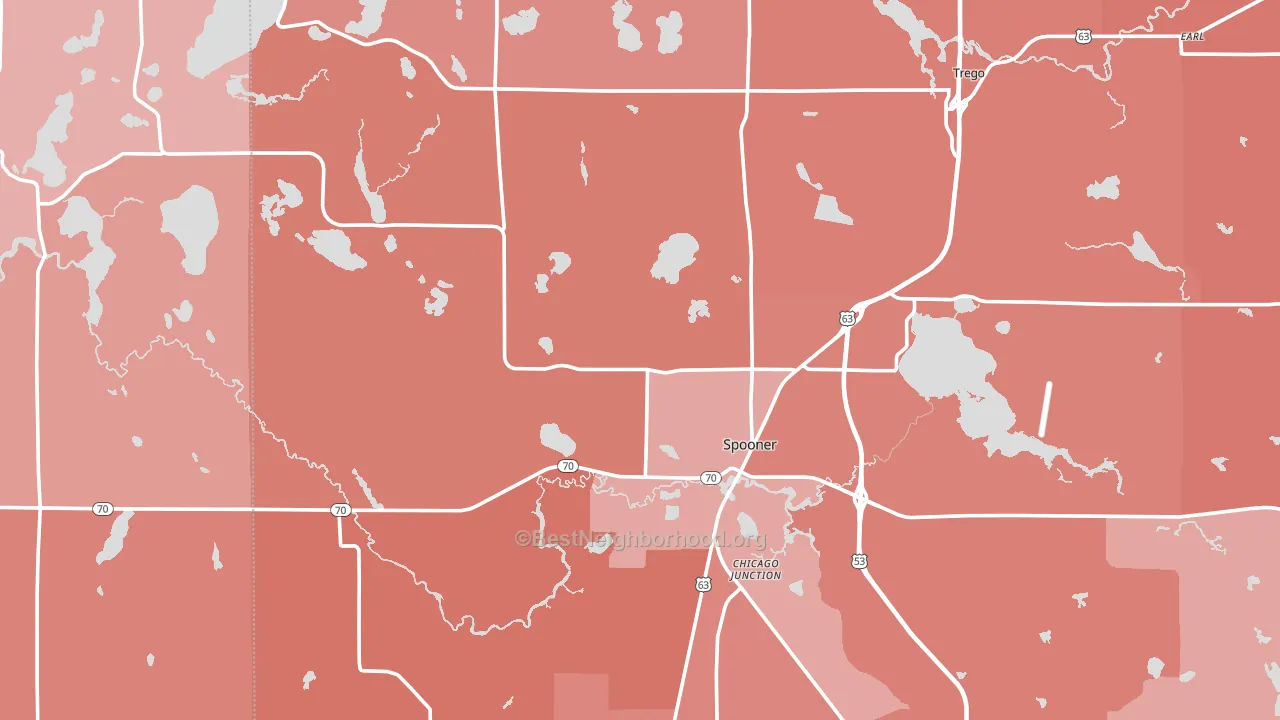 54801, WI block-group political-lean map