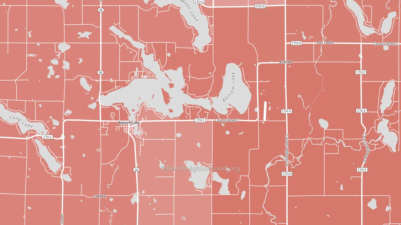 54810, WI block-group political-lean map